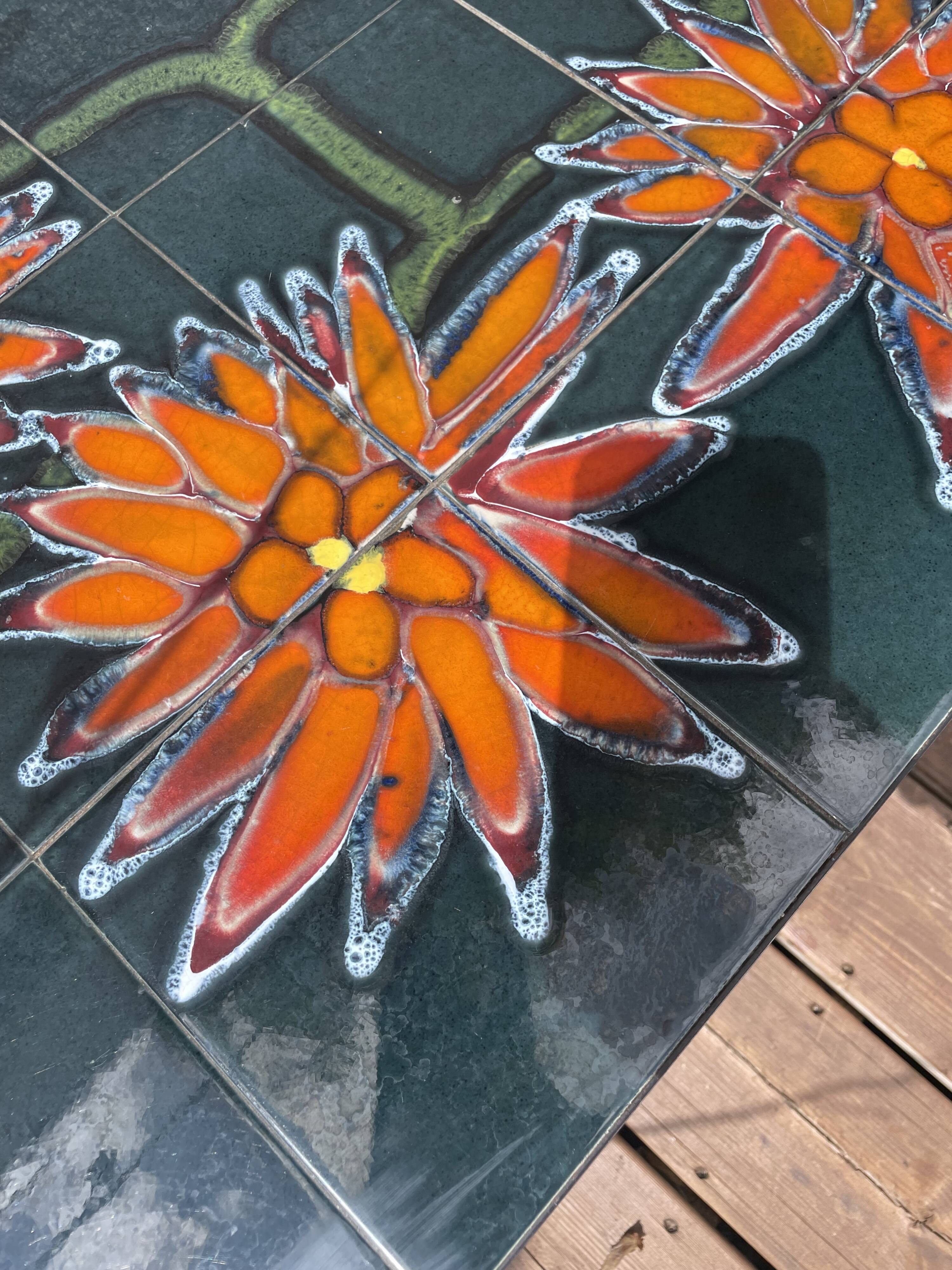 Coffee table with ceramic tile top