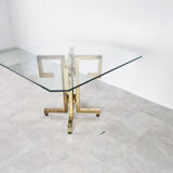Geometrical brass dining table, 1970s