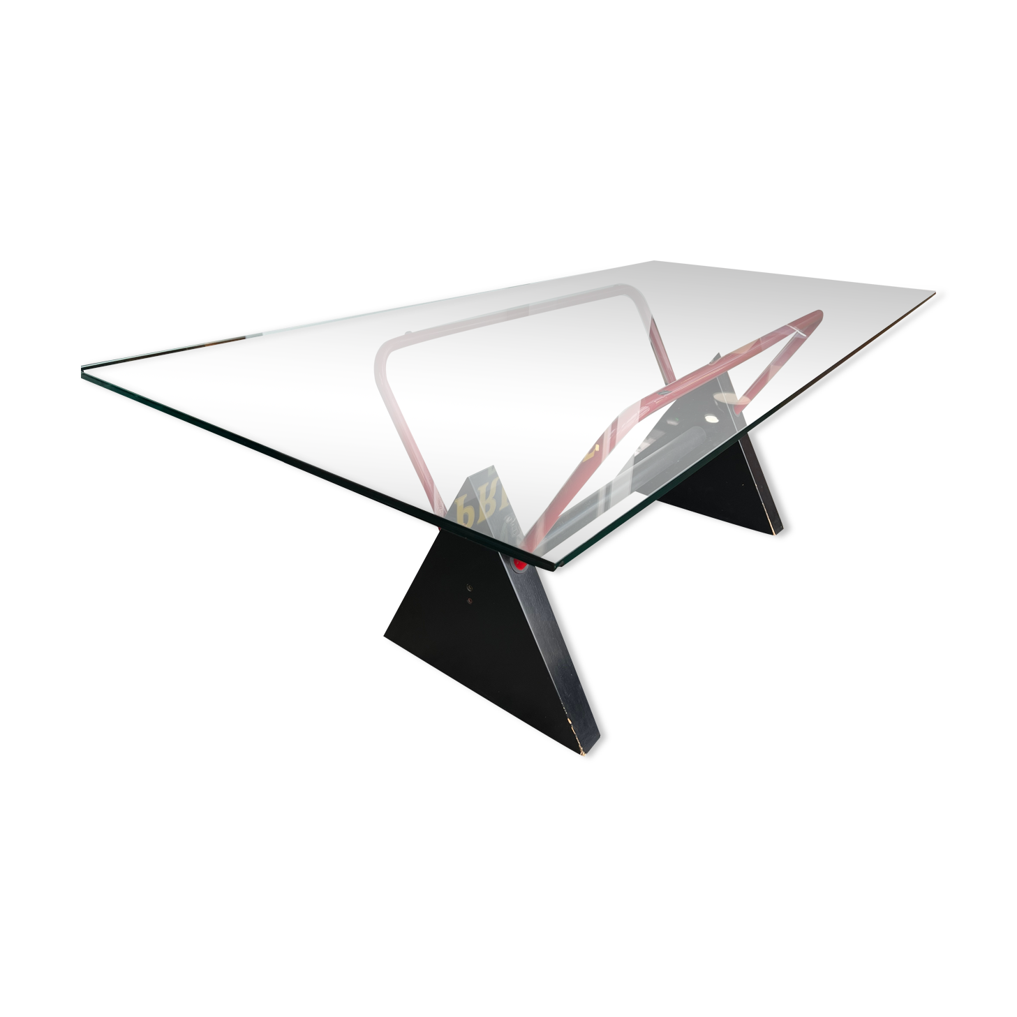 Modernist table / desk gigante zambusi boccato X seccose Memphis 1980