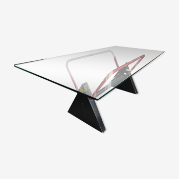 Modernist table / desk gigante zambusi boccato X seccose Memphis 1980