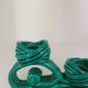 Twisted green ceramic candle holder from Vallauris 1950s