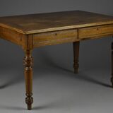 Table ancienne en chêne – XIXe siècle | Entièrement restaurée | Plateau en marqueterie