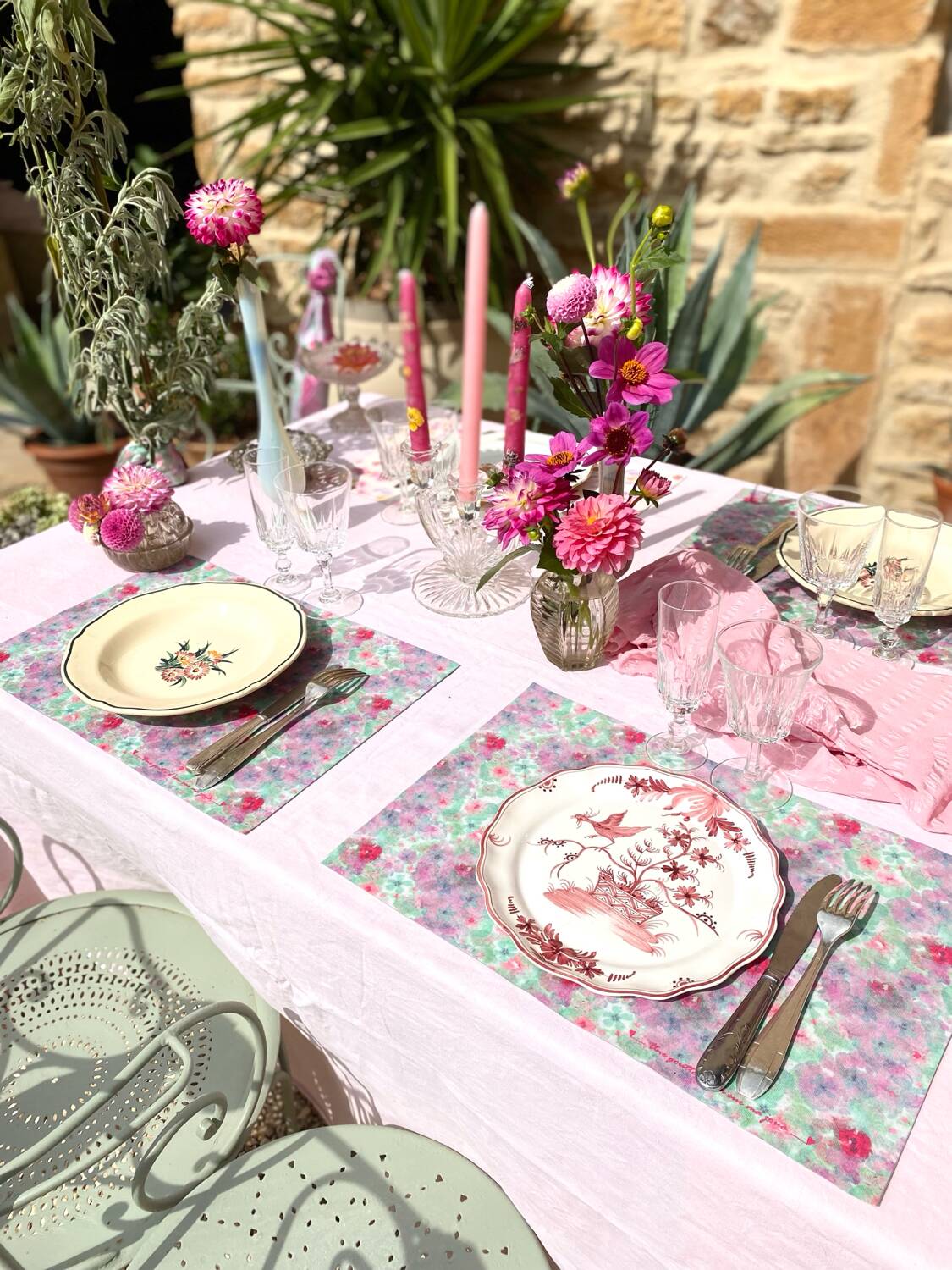 Mismatched antique plates