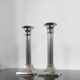 Pair of vintage silver column candlesticks