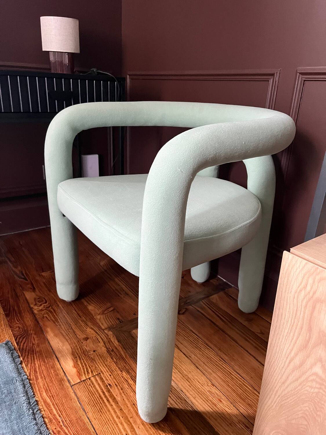 Chaise en velours des années 70