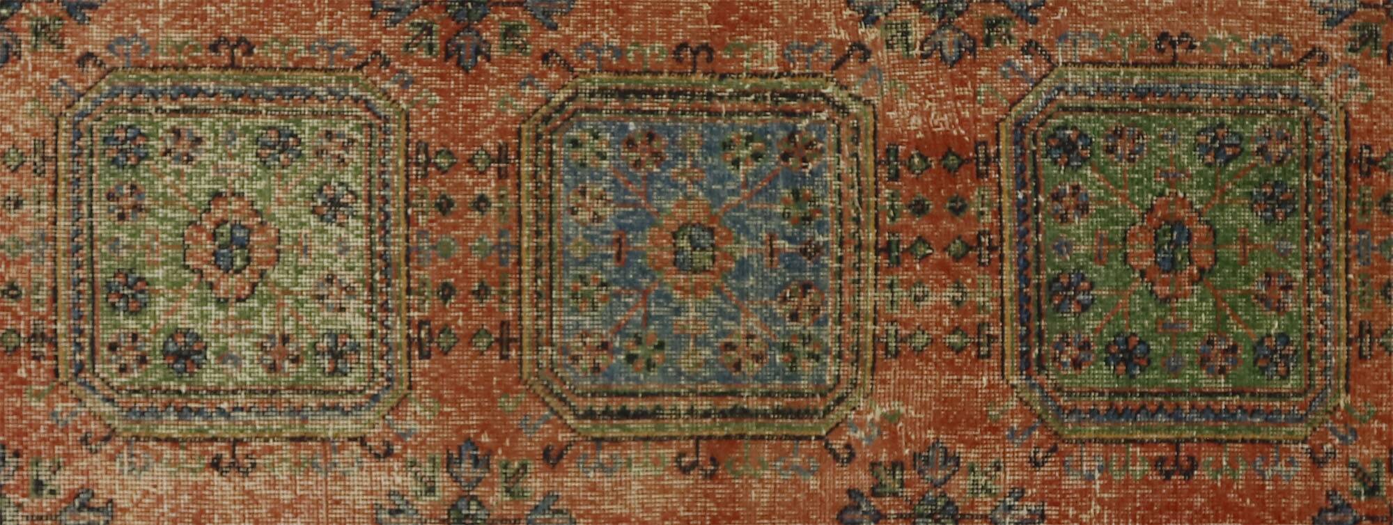 Turkish Anatolian Handmade Vintage Area Rug 356 cm x 93 cm