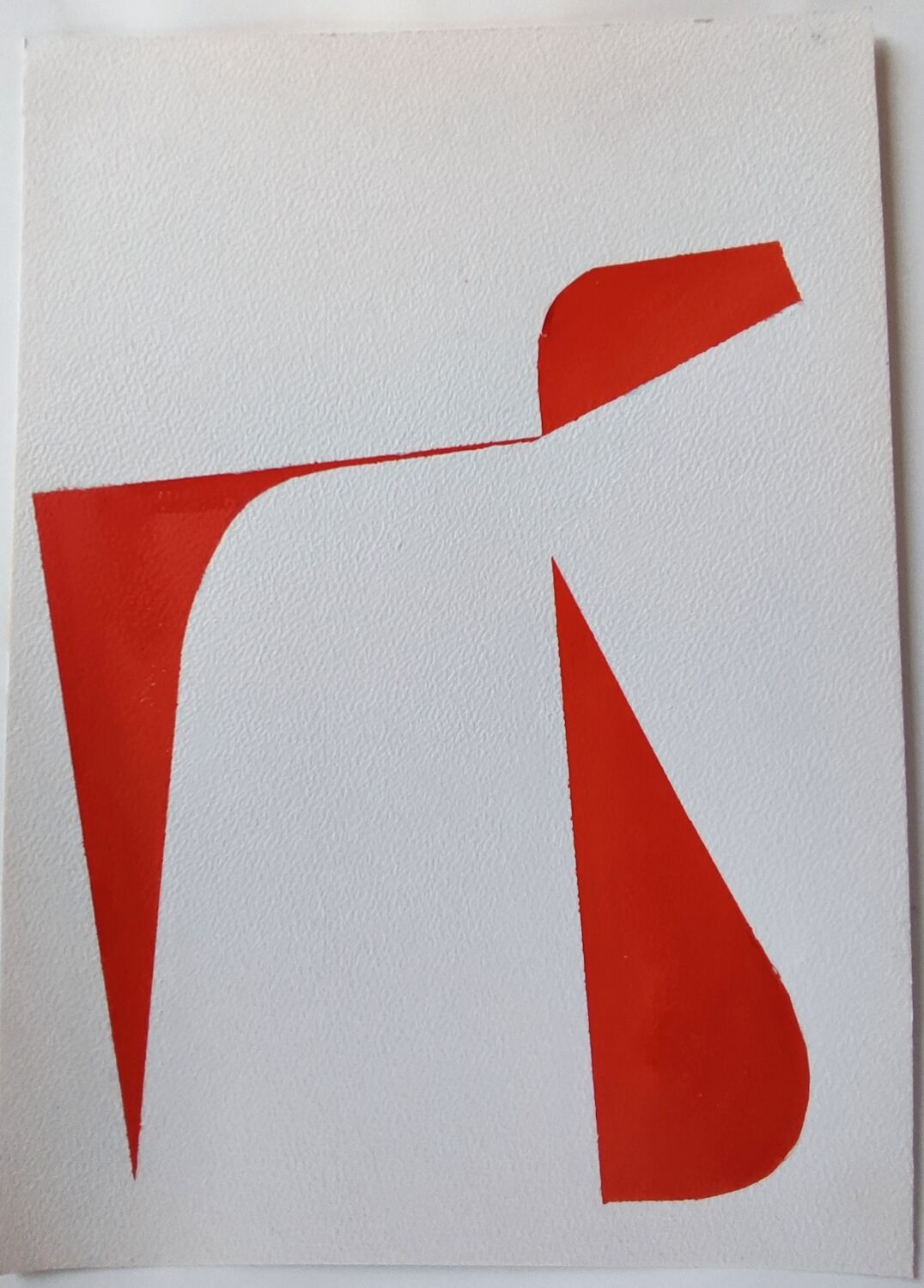Red minimalist geometric painting