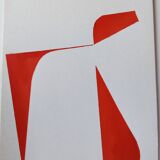 Red minimalist geometric painting