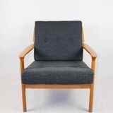Danish Black Boucle Lounge Chair, 1970s
