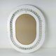 Large framed white wicker mirror 1970s  57x72cm