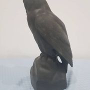 Owl sculpture, black lawinit, art. Curth, Henker & Co., Germany, 1920s.
