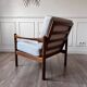 Scandinavian armchair in white fabric