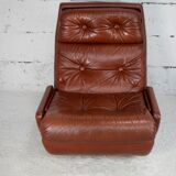 Easy chair "space age". Jean Prévost, France, leather, circa 1970