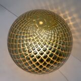Mid-Century Modern Italian Gold Murano Glass "Diamont Sphere" Table Lamp,70