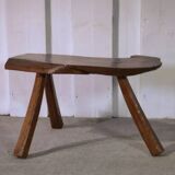 Brutalist oak stool, 1960s