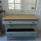 Commode de belle facture style Louis Philippe sublimée en vert de gris
