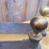 Pair of Napoleon III Cast Iron and Brass Andirons