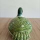 Old terrine duck Michel Caugant green ceramic