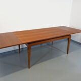 Vintage rustic scandinavian style dining table from 50s 60s in teak and oak