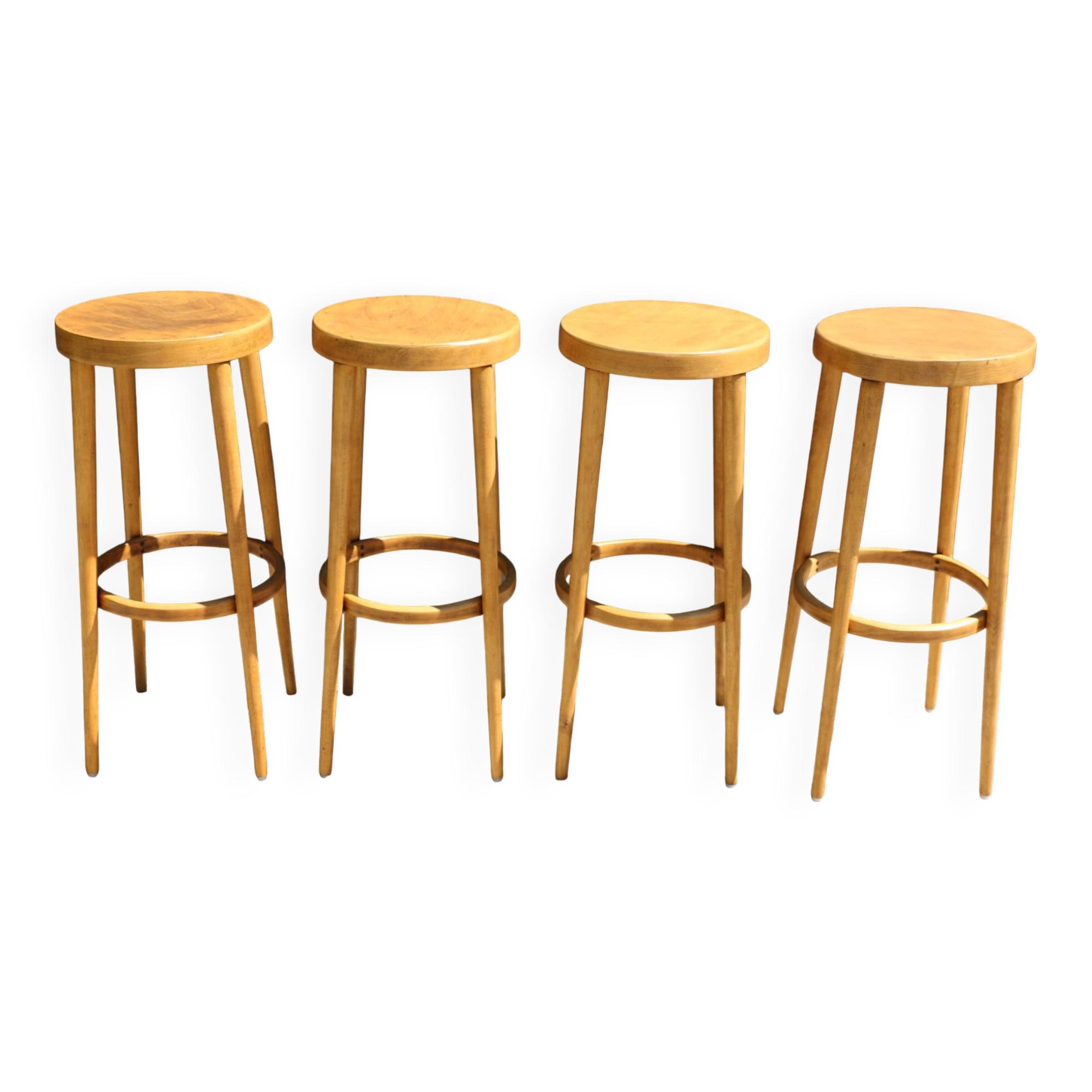 4 Baumann stools, light beech, 790mm