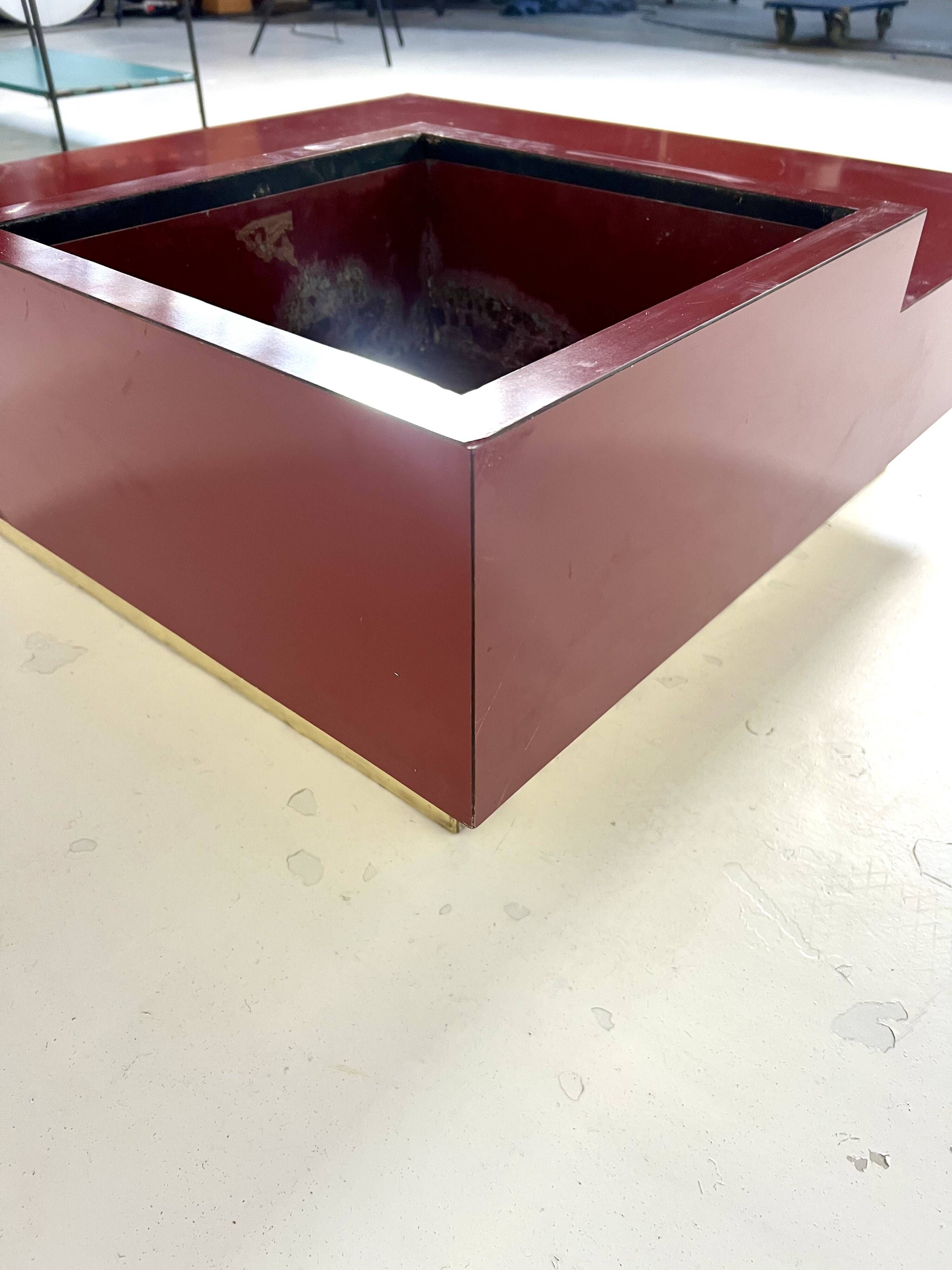 Square coffee table, Italian design, 1980s