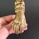 Antique gilt bronze door knocker – Stylized hand