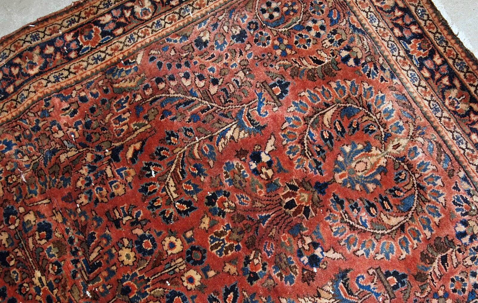 Handmade antique Persian Sarouk rug  x 161cm 1920s - 1B742
