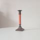 Vintage candlestick in solid gilded brass and orange wood.