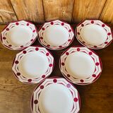 Set of 6 hollow plates old DIGOUIN model 'Chives'