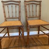 Pair of vintage light wood chairs