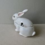 Saucière en barbotine lapin blanc, bordallo pinheiro portugal