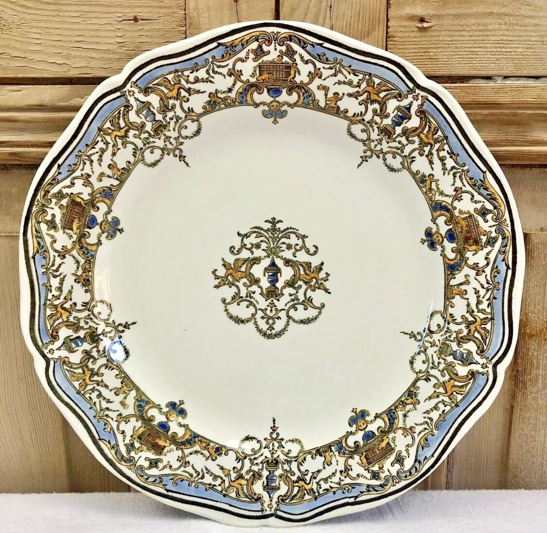 6 flat plates Gien Dionysos the children at the press 1938 1960