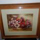 Watercolor painting framed under glass signed Madeleine Renaud