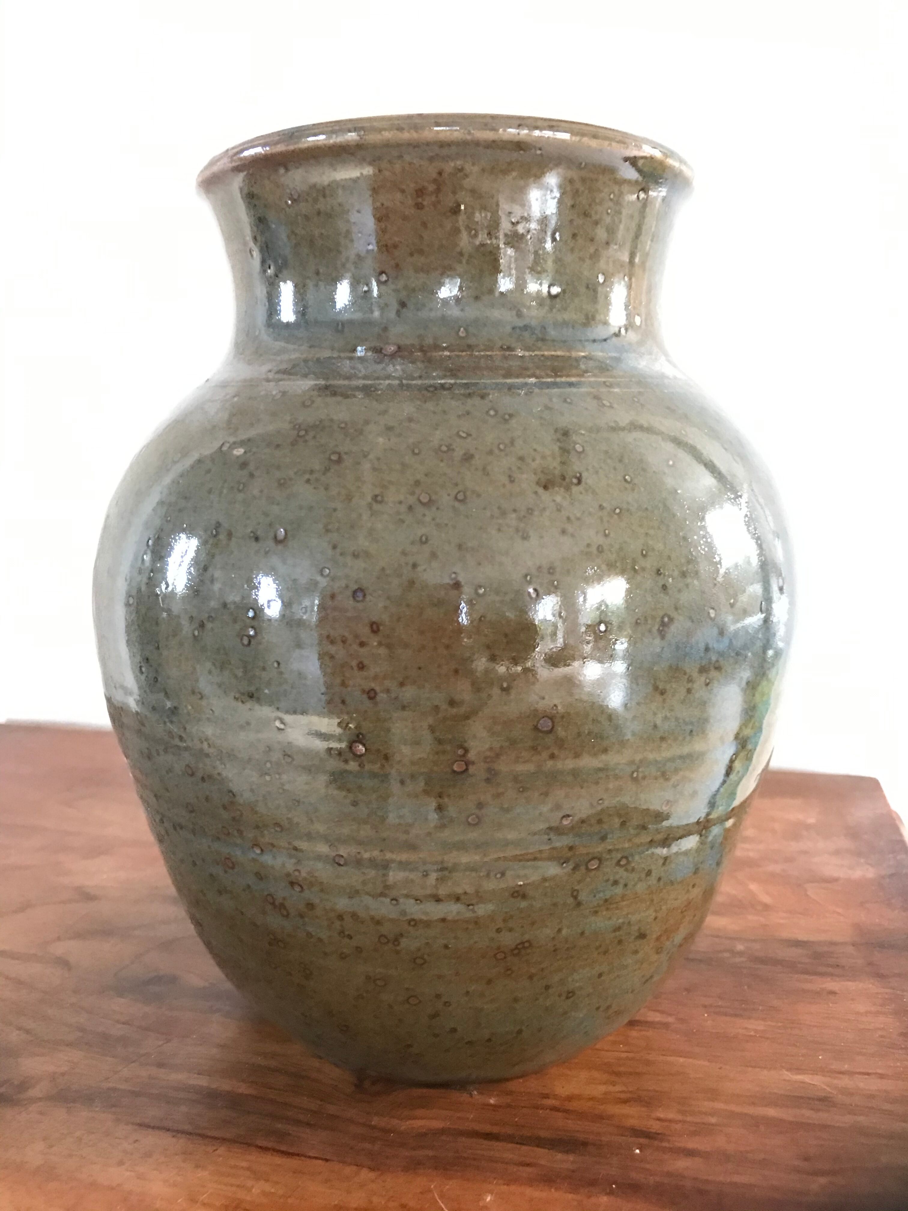 Vintage vase in enamelled ceramic