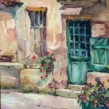 Oil on canvas by Deuzel 20th century farmyard