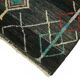 Handmade Turkish One of a Kind 92 cm x 419 cm Black Wool Runner Carpet