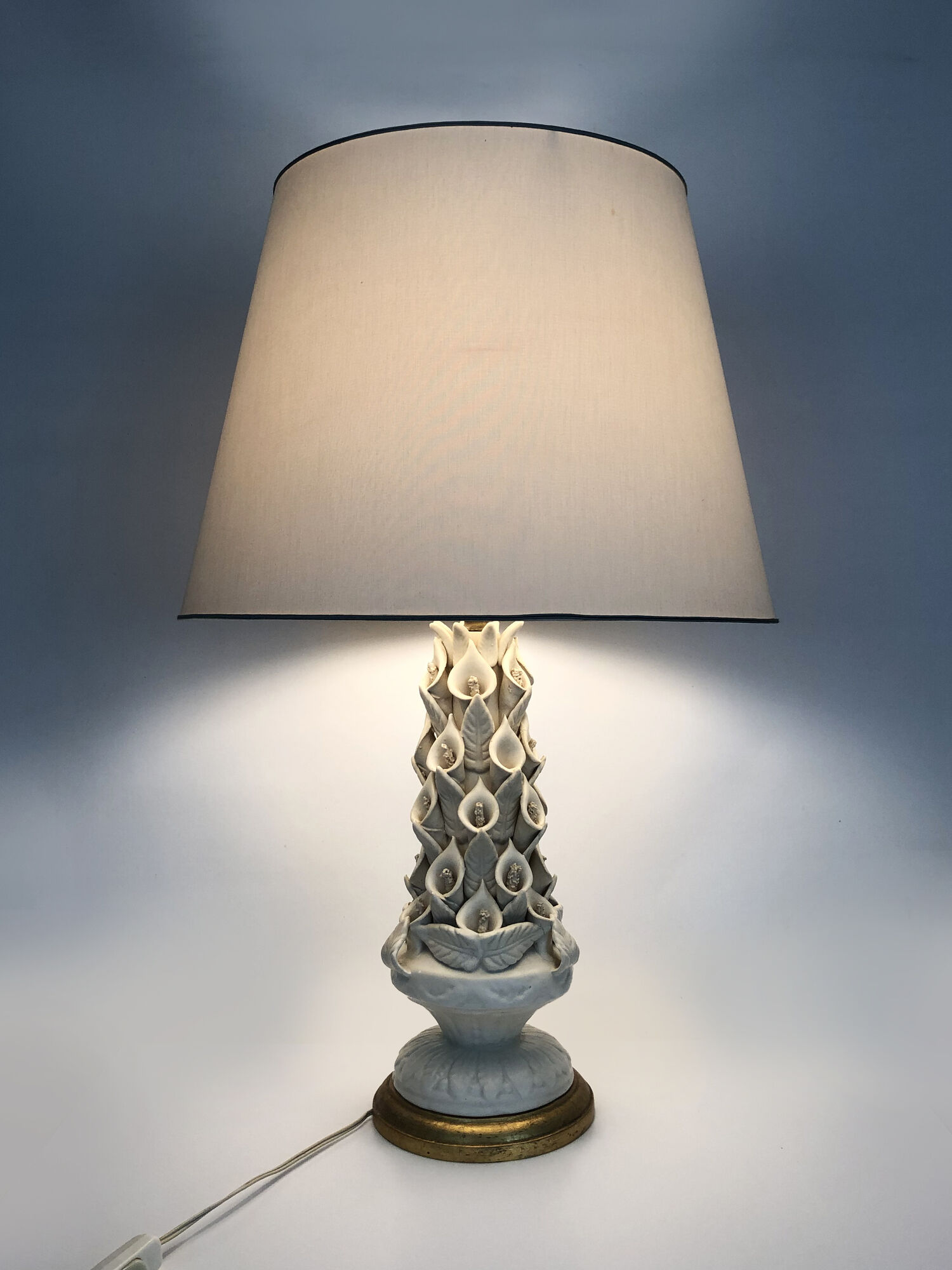 Pair of ceramic table lamps by Manises Spain 1960