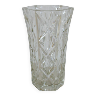 Hexagonal vase with geometric patterns in art deco style, 1950
