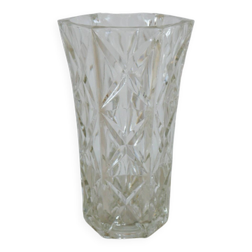Vase hexagonal motifs géométrique style art déco, 1950