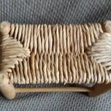 Banc paillé mobilier de poupée