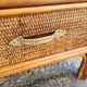 Commode vintage en rotin et osier tressé – 3 tiroirs / Style Boho & Chabby