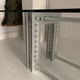 Aluminum and glass dining table