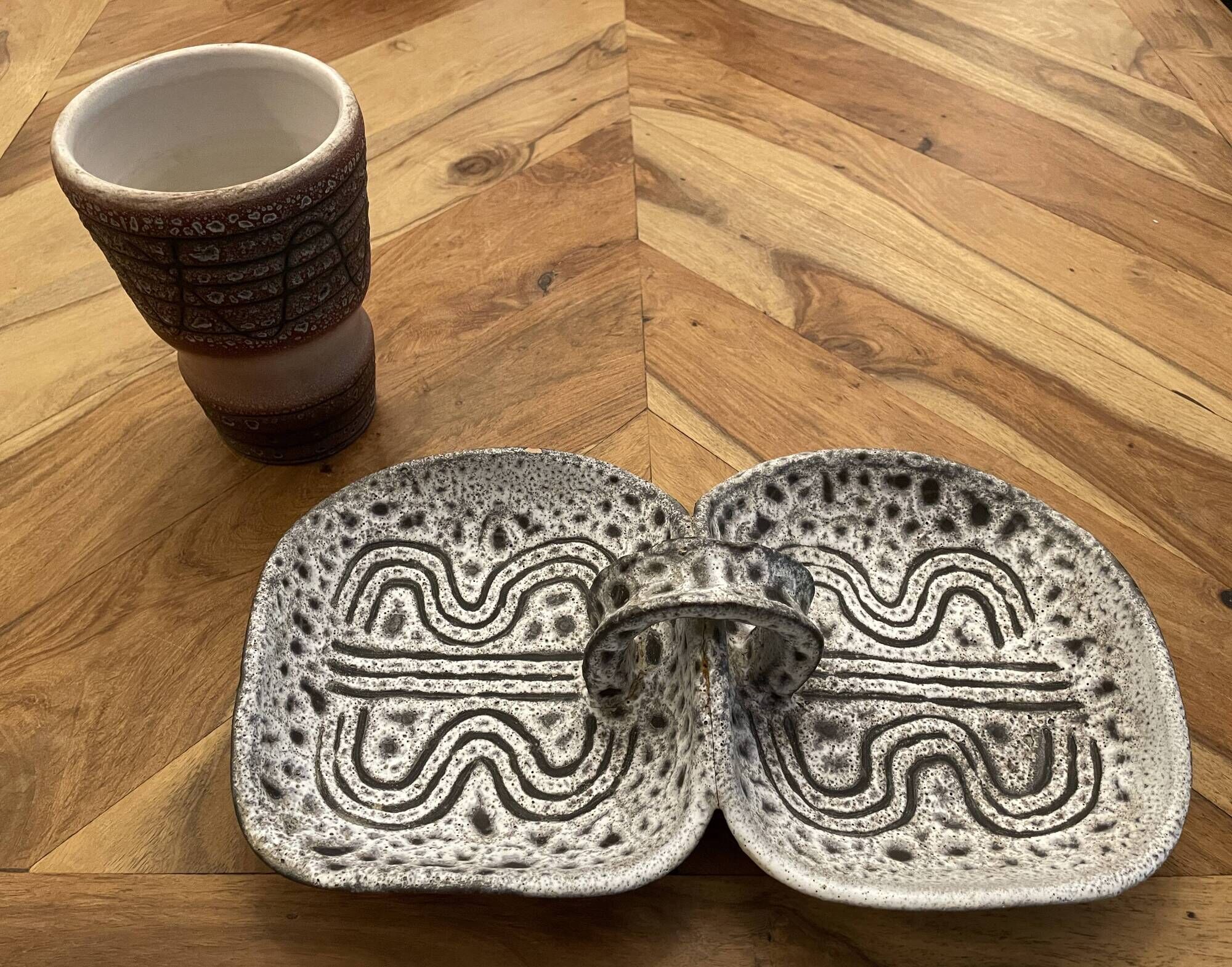 Jean Austruy 2 ceramic pieces from the 1970s.
