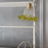 Small vintage green tulip walking lamp