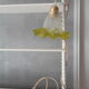Small vintage green tulip walking lamp