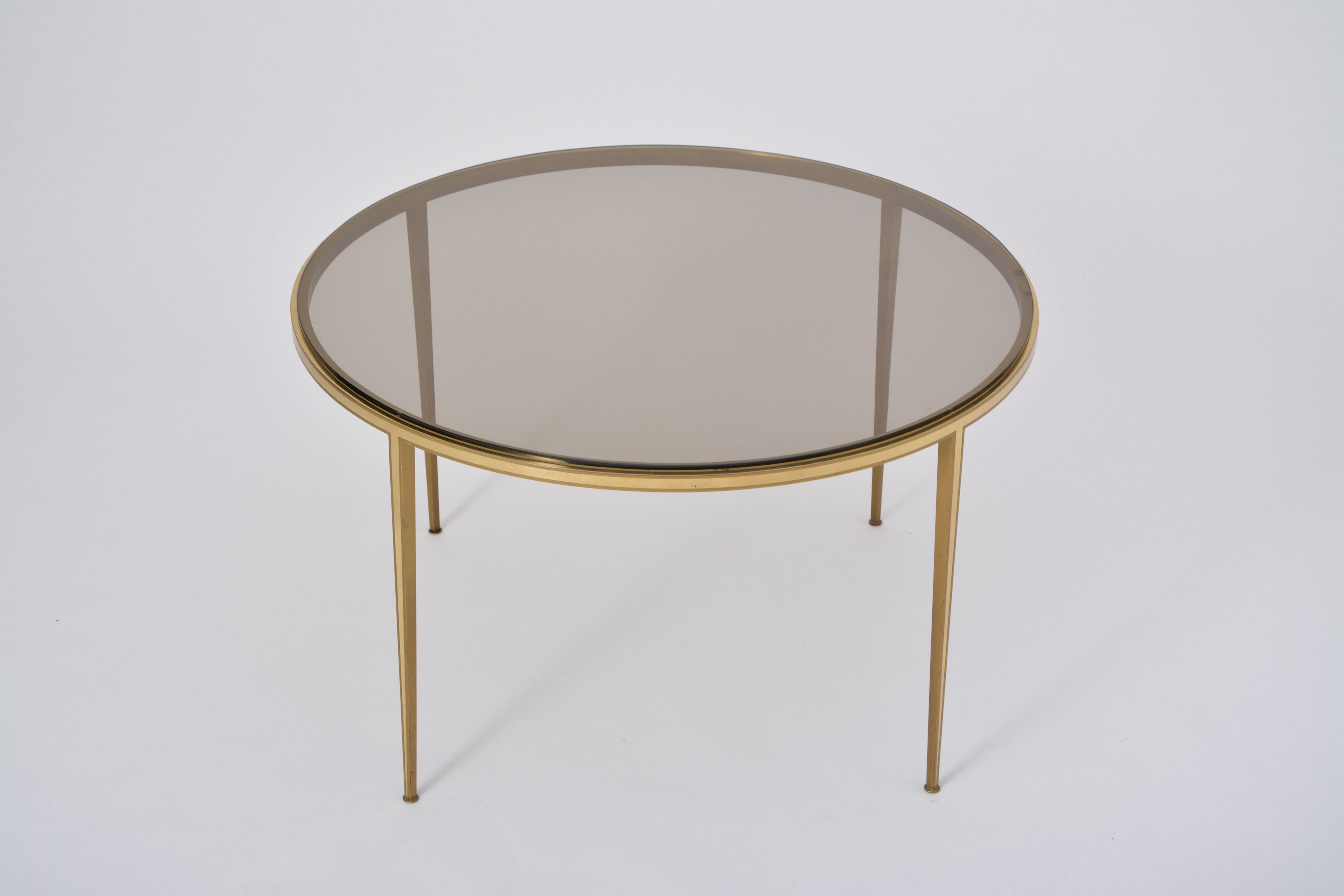 Golden circular Mid-Century Modern Brass coffee table by Vereinigte Werkstätten
