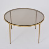 Table basse circulaire dorée du milieu du siècle moderne en laiton par Vereinigte Werkstätten