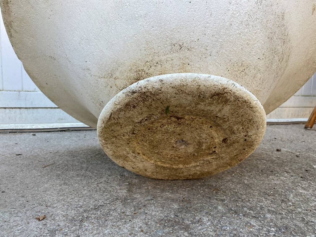 Vintage 1950s concrete stone composite planter bowl