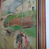 Oil painting on canvas signed lucienne tessier du cros