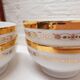 Set 4 bols porcelaine blanc et or